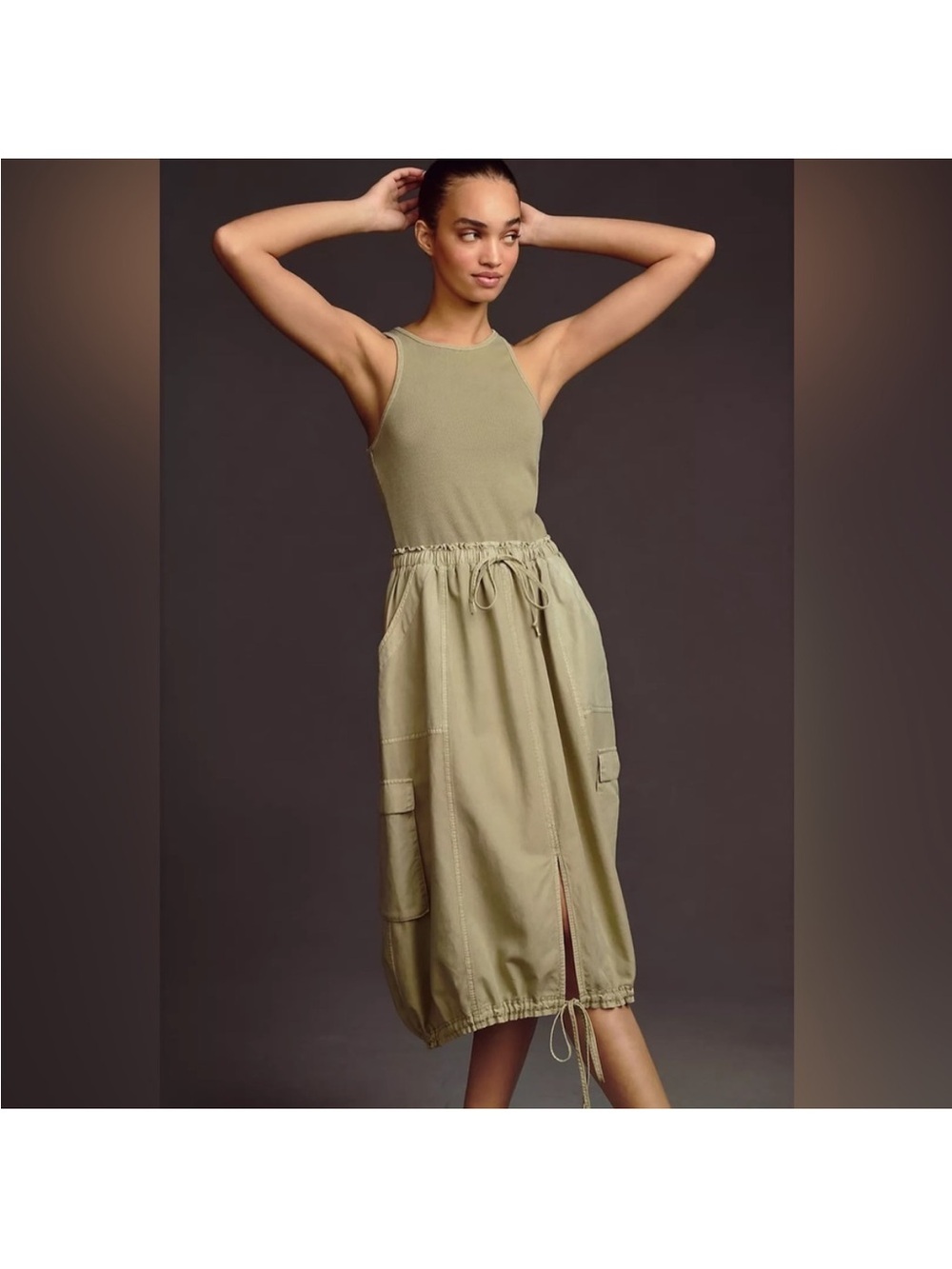 NWT Anthropologie Daily Practice Dress. Size Medium. Sage green